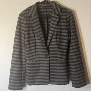 Express Women's Charcoal Striped Blazer